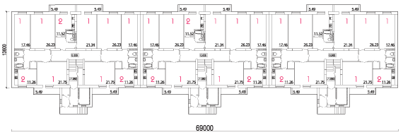 План первого этажа трехсекционный